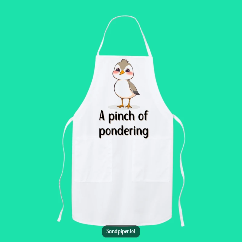 Funny Sandpiper Head Tilt Apron - Cook with Curiosity, Perfect Funny Gift!