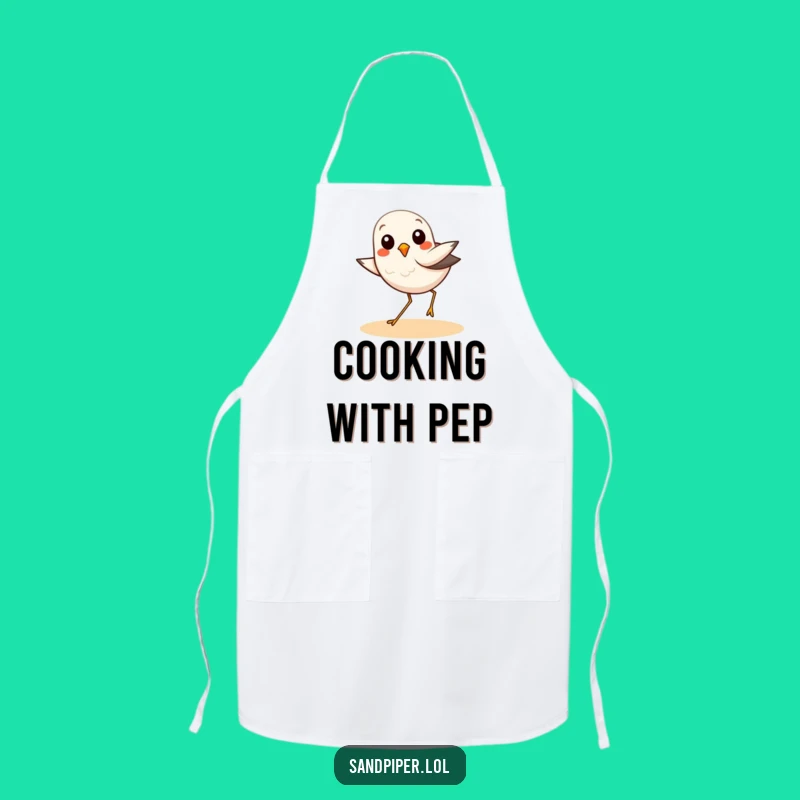 Funny Sandpiper Chef Hop Apron: Joyful Birdy Kitchen Gift