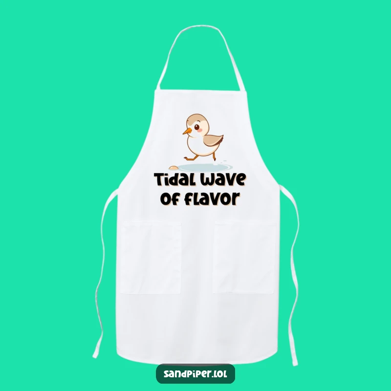 Funny Beach Apron: Sandpiper Running - Coastal Kitchen Fun