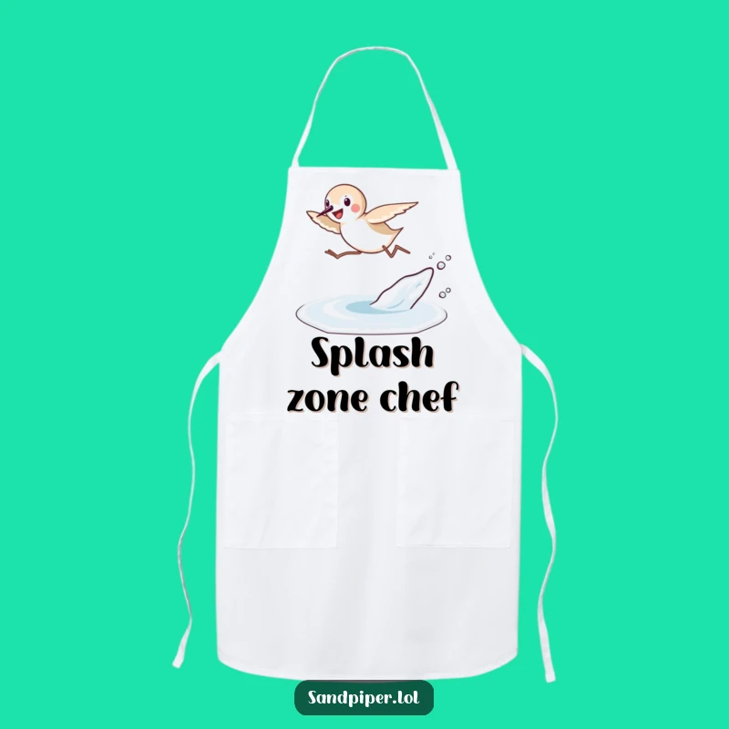 Funny Sandpiper Leap Apron: Cook with Joyful Beach Energy!