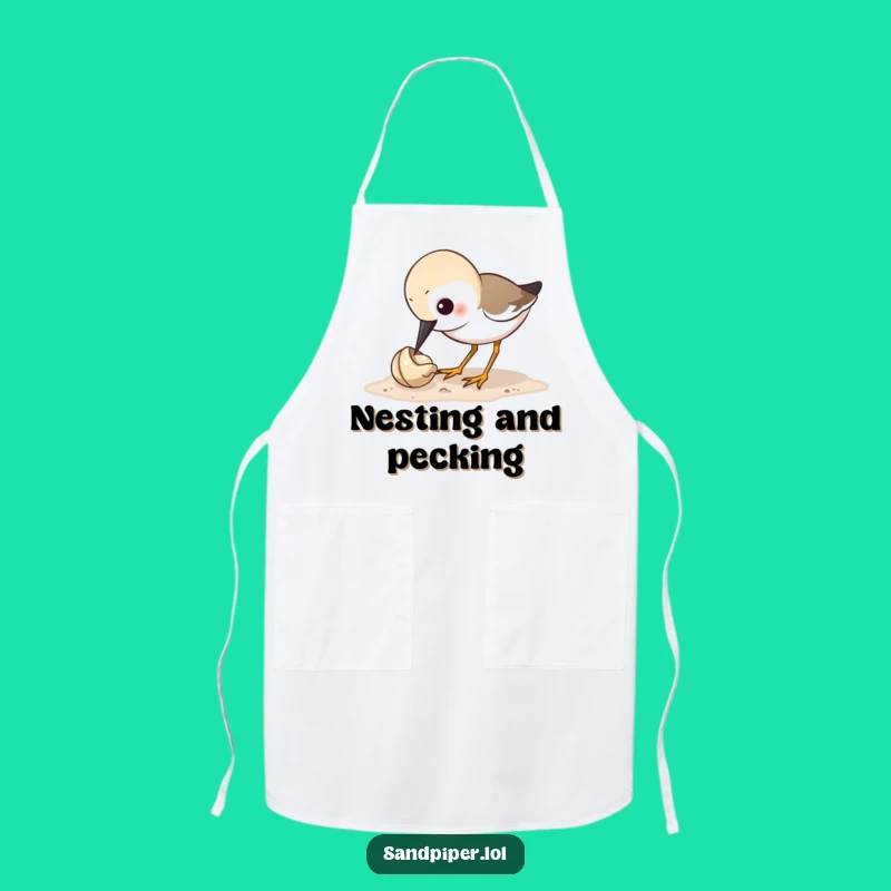 Funny Sandpiper Pecking Shell Apron - Hilarious Kitchen Fun for Chefs