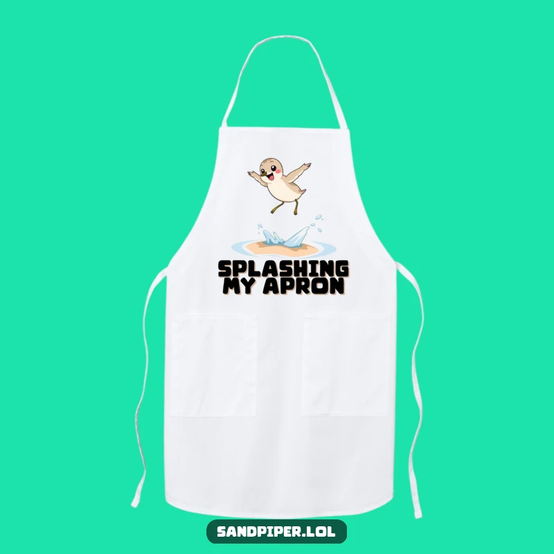Funny Sandpiper Wave Leap Apron - Joyful Bird Kitchen Wear, Gift