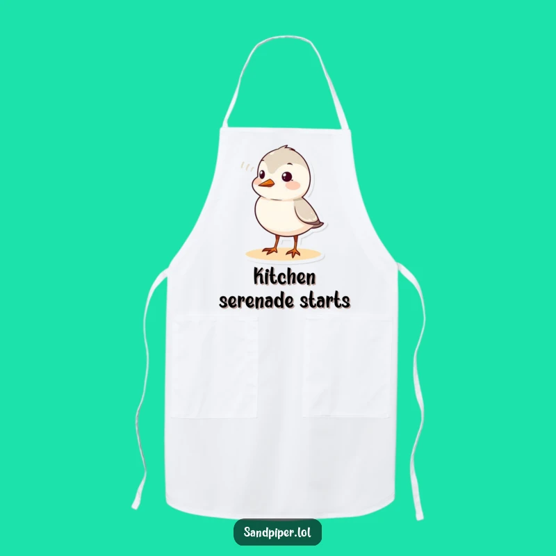 Funny Sandpiper Chirp Apron: Cute Chef Bird Sound Wave Gift