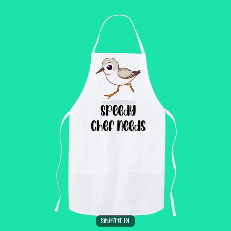 Funny Sandpiper Striding Apron - Fast Bird Kitchen Wear Funny Gift