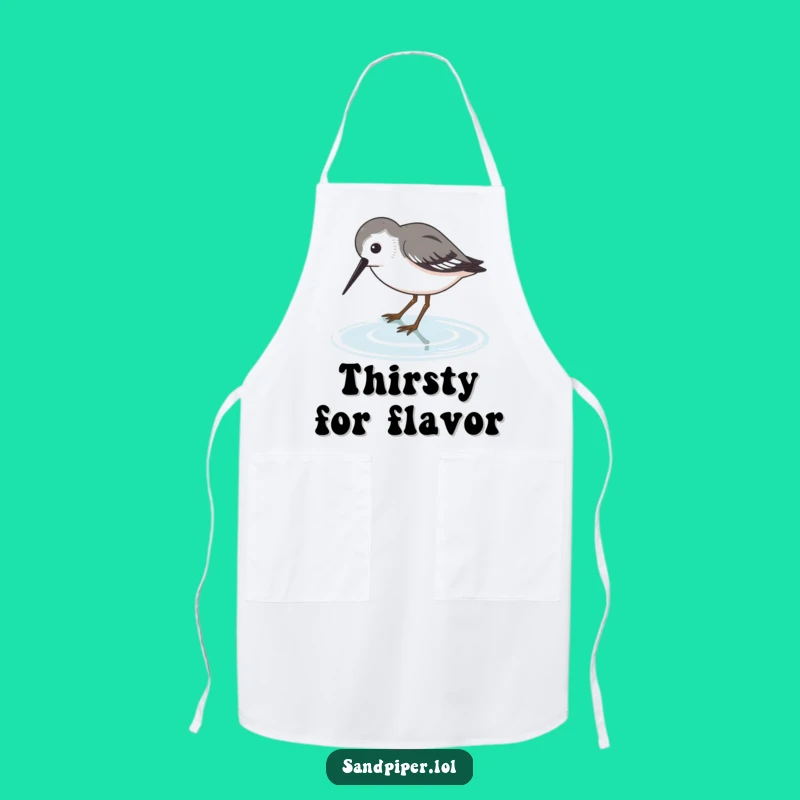 Funny Sandpiper Dip Apron: Thirsty Chef Bird, Humorous Gift for Cooks