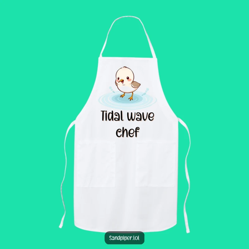Funny Sandpiper Splash Apron: Cute Kitchen Birdy Chef Gift