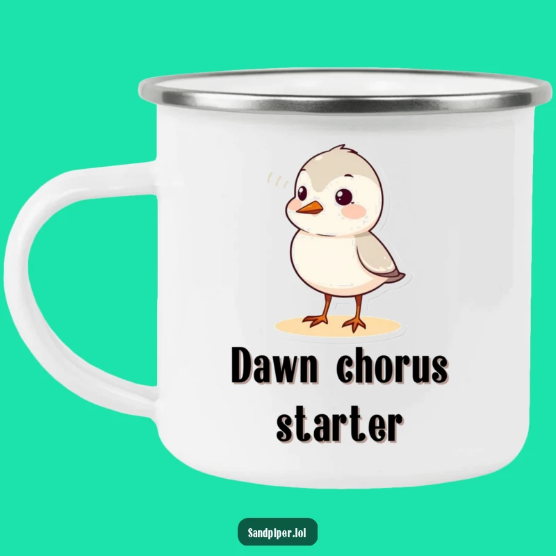 Funny Sandpiper Chirp Camping Mug: Adventure Bird Sound Wave Gift