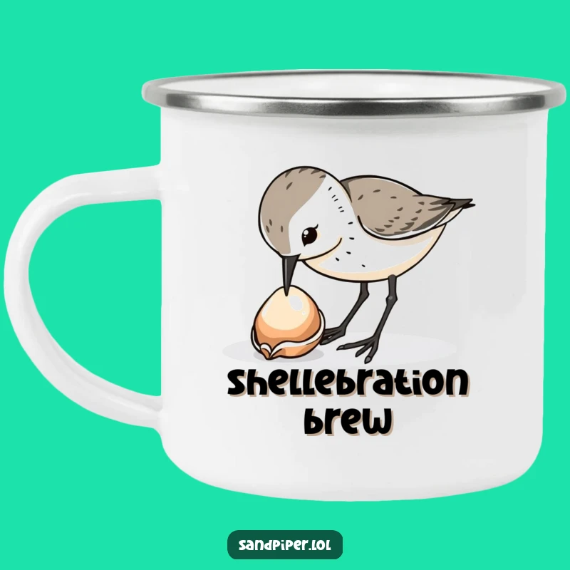 Durable Funny Sandpiper Shell Pecker Camping Mug - Outdoor Bird Gift