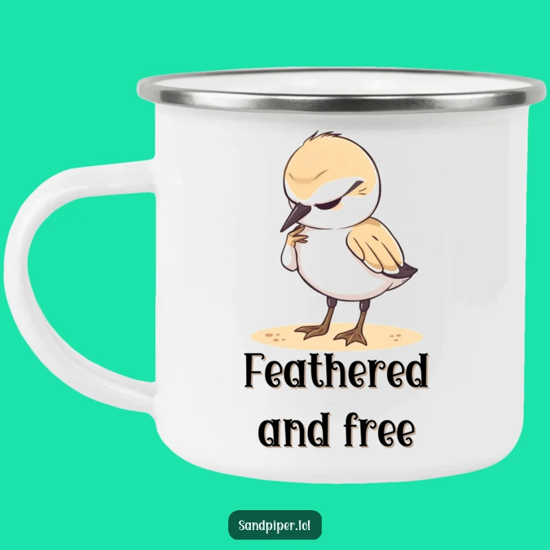 Adventure Funny Mug: Content Sandpiper Preening, Outdoor Calm Gift