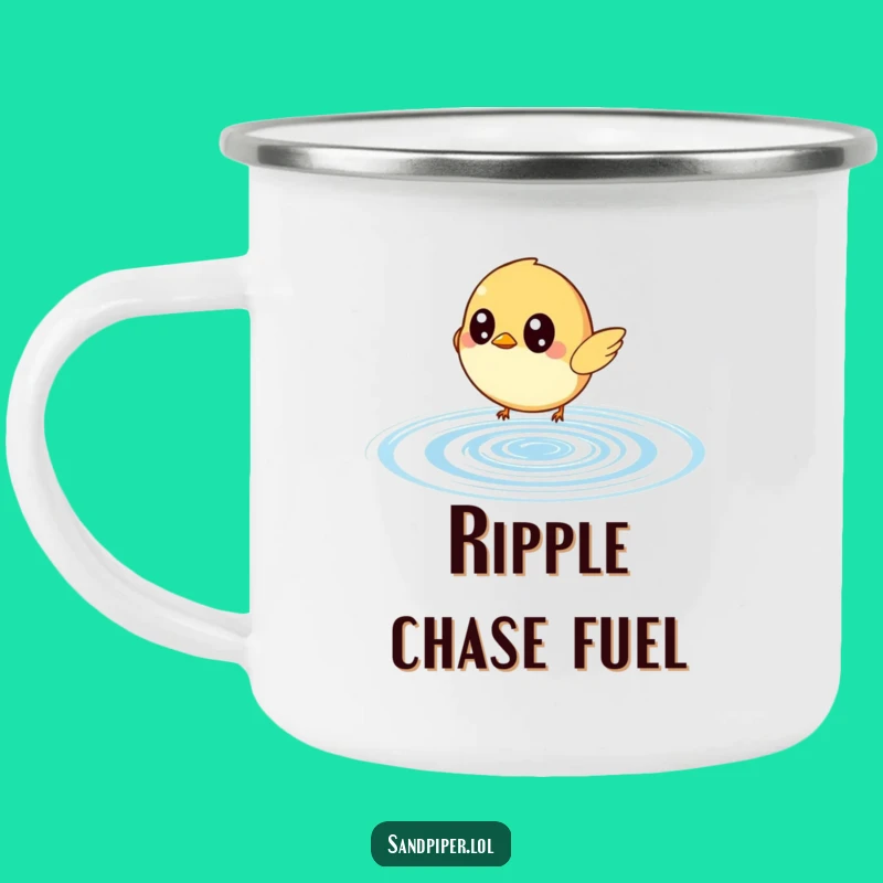 Funny Bird Ripple Chase Camping Mug - Embrace Adventure with Wide-Eyed Humor