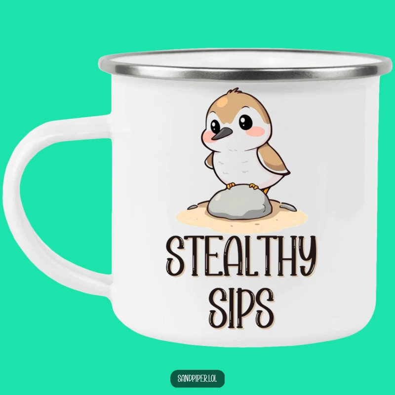 Funny Hiding Sandpiper Camping Mug: Stealthy Sips, Awkward Humor, Perfect Funny Gift