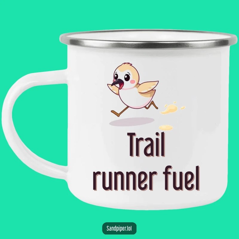 Funny Sandpiper Beach Runner Camping Mug: Hilarious Outdoor Adventure Gift