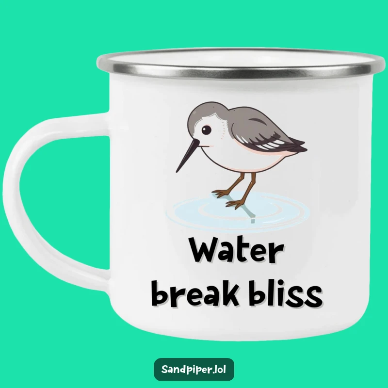 Funny Sandpiper Dip Camping Mug: Durable Thirsty Bird, Outdoor Gift Fun