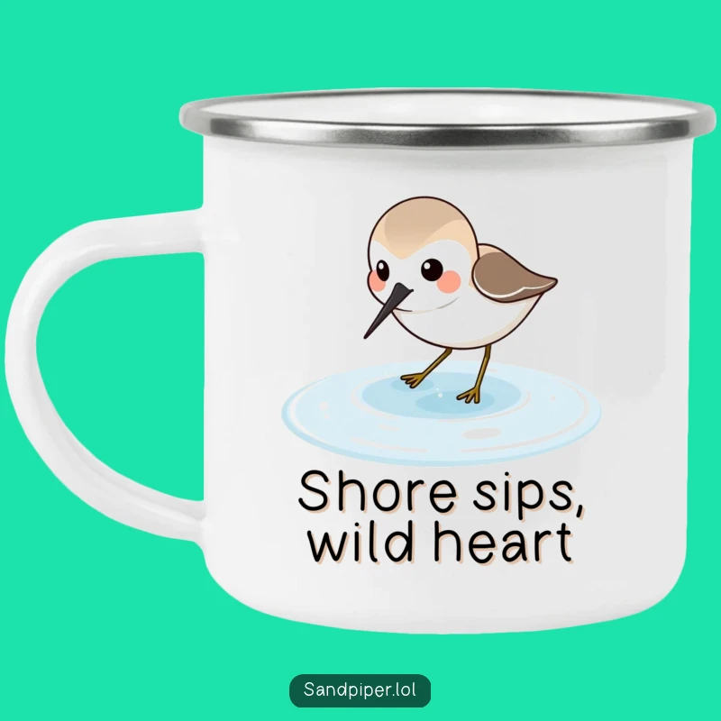 Funny Sandpiper Camping Mug: Coastal Campfire Companion, Durable Funny Gift