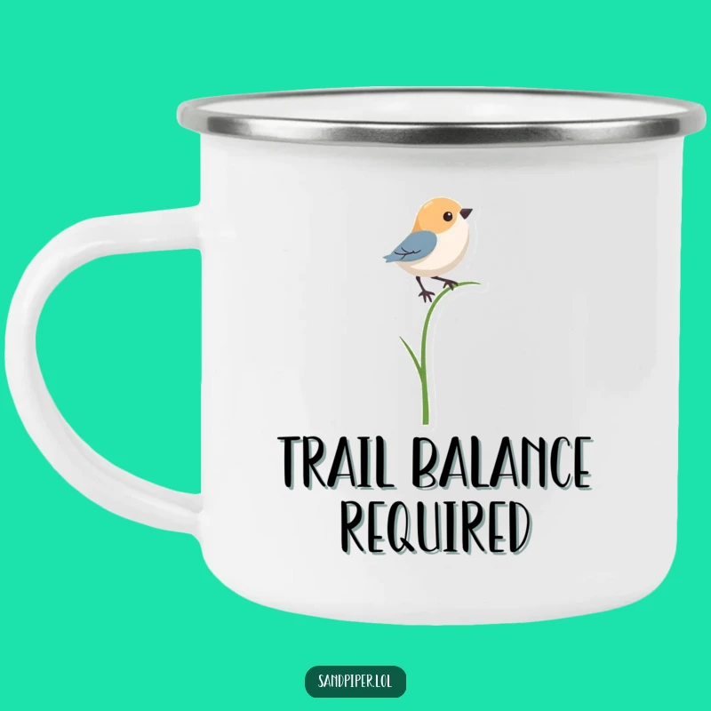 Funny Bird Grass Balancer Camping Mug - Sip with Humorous Balance Outdoors