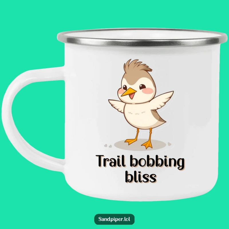 Funny Sandpiper Head Bob Camping Mug - Happy Vibes for Outdoor Adventures