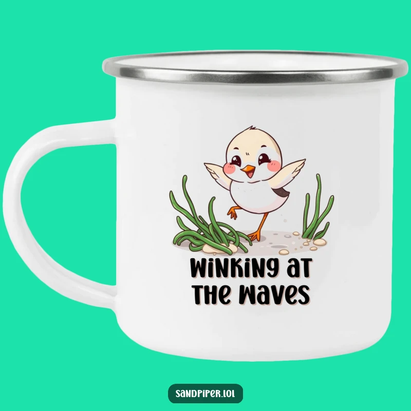 Funny Sandpiper Adventure Mug: Coastal Humor Character Gift