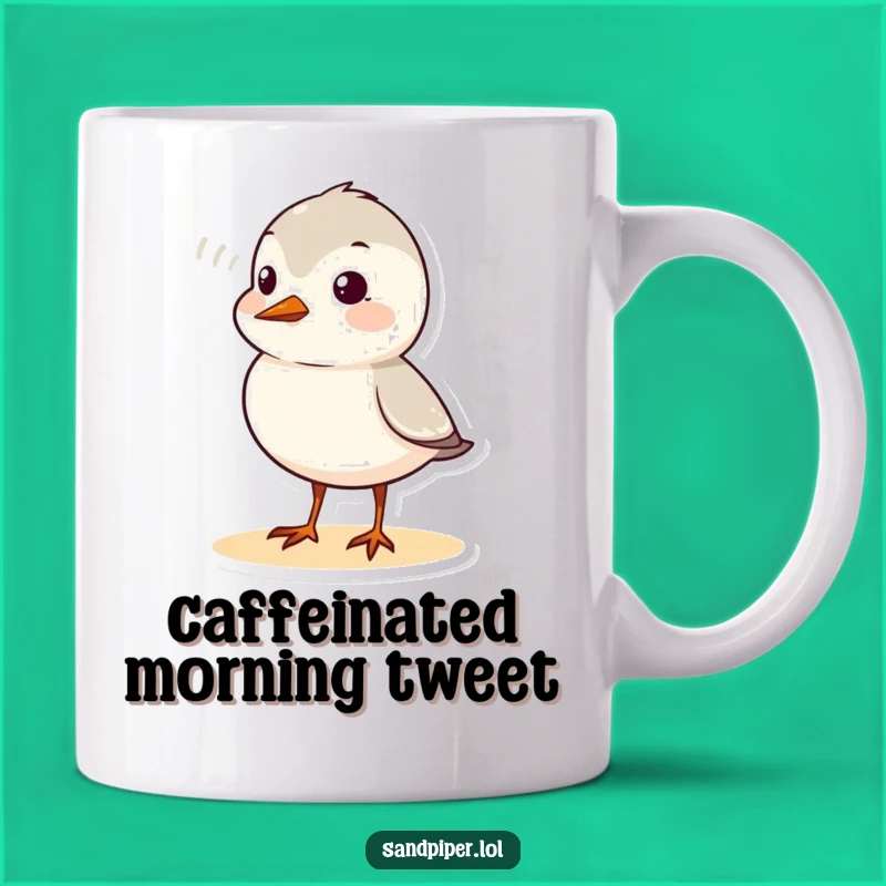 Funny Sandpiper Chirp Mug: Cute Bird Sound Wave Gift for Joyful Mornings