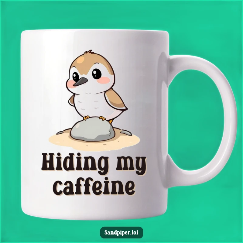 Funny Hiding Sandpiper Mug: Hide & Seek Humor, Perfect Funny Gift for Shy Birds