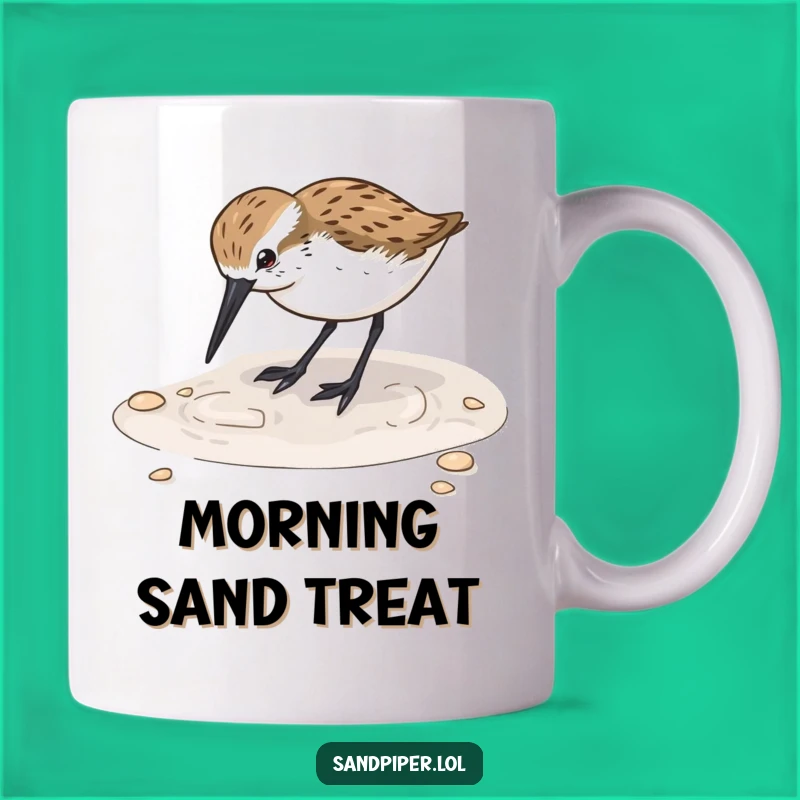 Funny Sandpiper Digging Mug: Adorable Beach Bird Makes a Hilarious Gift!