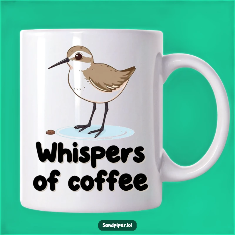 Funny Sandpiper Listening Mug: Hilarious Gift for Attentive Bird Lovers