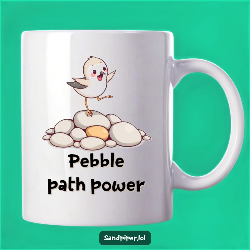 Funny Sandpiper Pebble Hopper Mug - Energetic Bird Gift for Beach Walkers