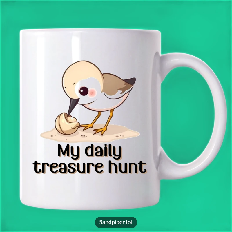 Funny Sandpiper Pecking Shell Mug - Perfect Quirky Gift for Bird Lovers