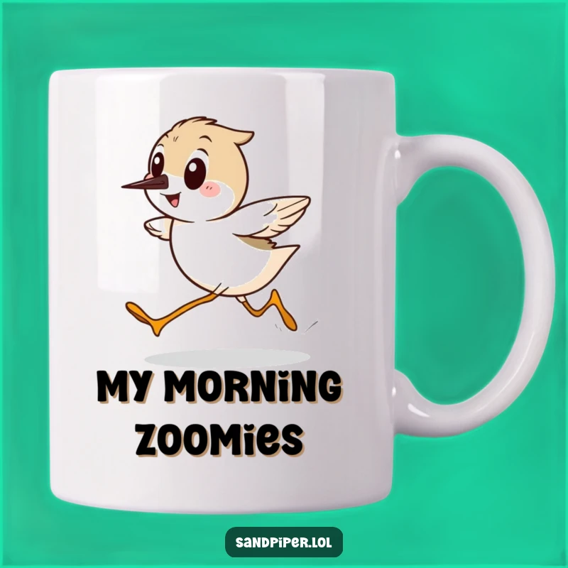 Funny Sandpiper Running Fast Mug - Hilarious Bird Gift for Runners!