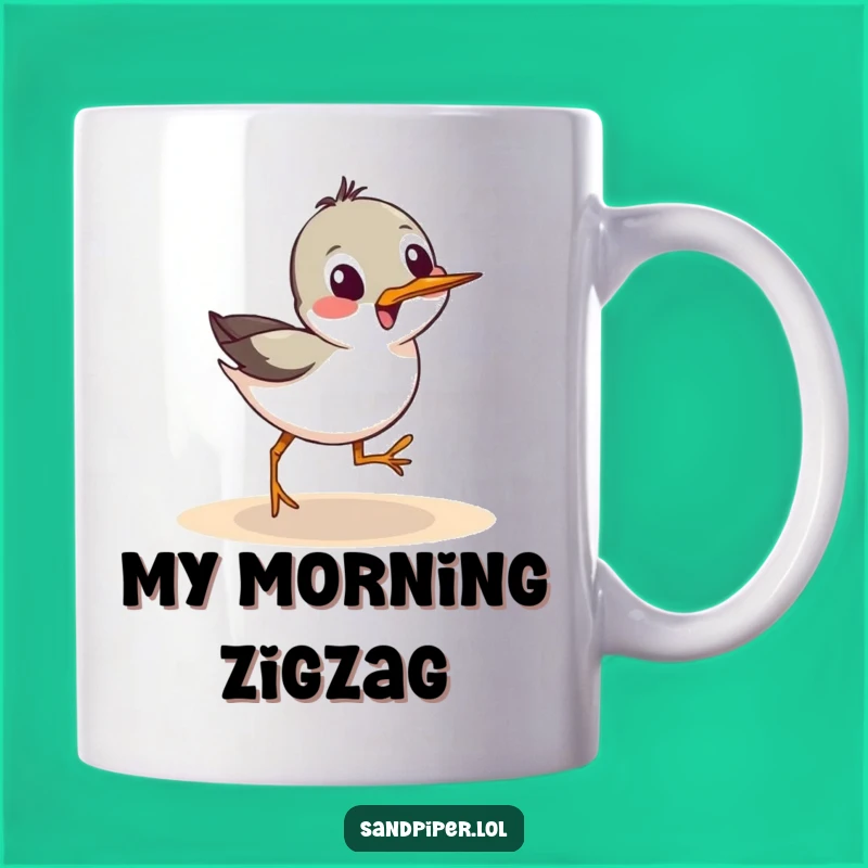 Funny Sandpiper Scurry Mug: Playful Bird Design, Perfect Funny Gift for Beach Lovers