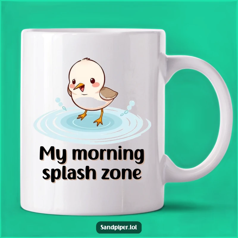 Funny Sandpiper Splashing Mug: Adorable Birdy Bath Gift for Water Lovers