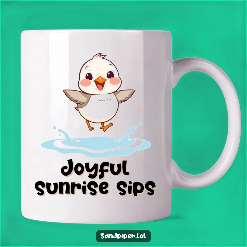 Funny Sandpiper Wave Hopper Mug: Joyful Bird Art, Perfect Beach Lover Gift