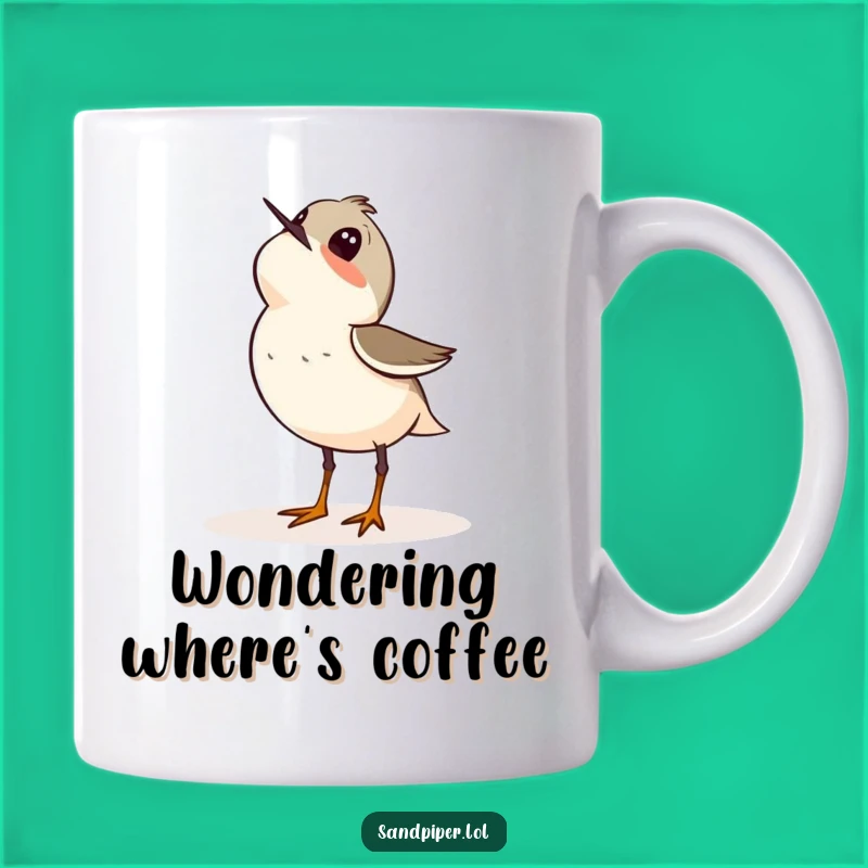 Funny Wondering Sandpiper Mug: Sky Gazing Birdy Gift for Dreamers