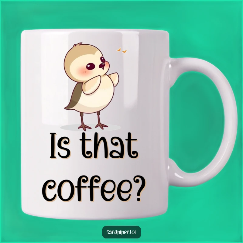 Funny Sandpiper Listening Mug - Hilarious Bird Gift for Curious Souls!