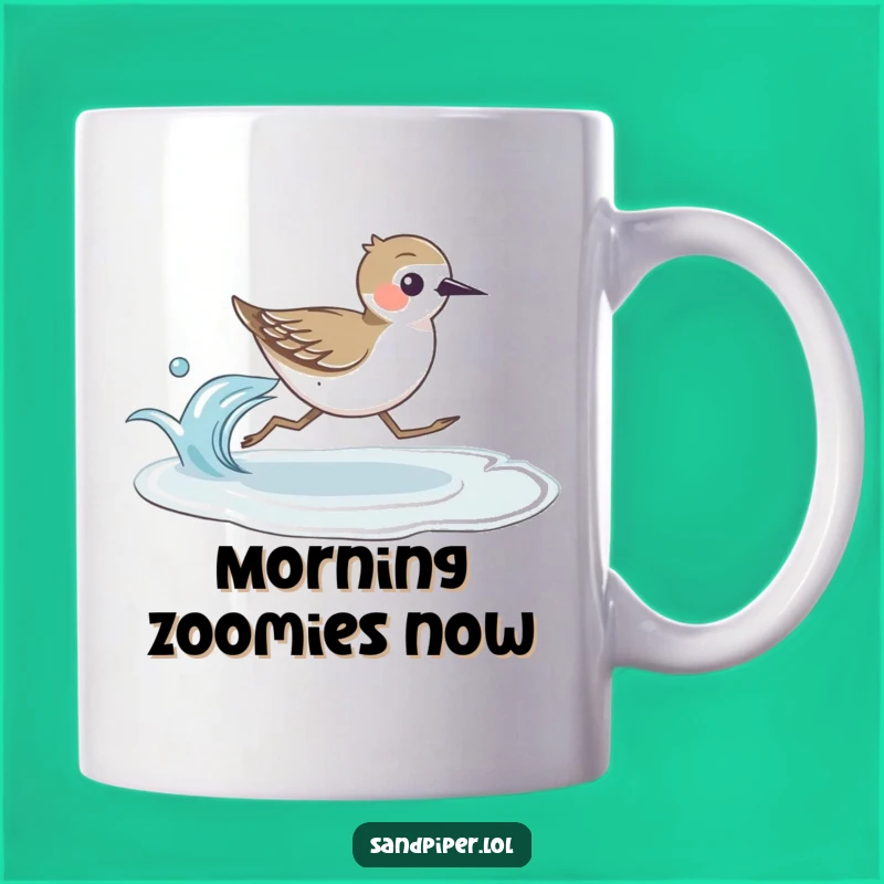 Funny Sandpiper Runner Mug: Hilarious Beach Bird Gift for Fast Coastal Fun!