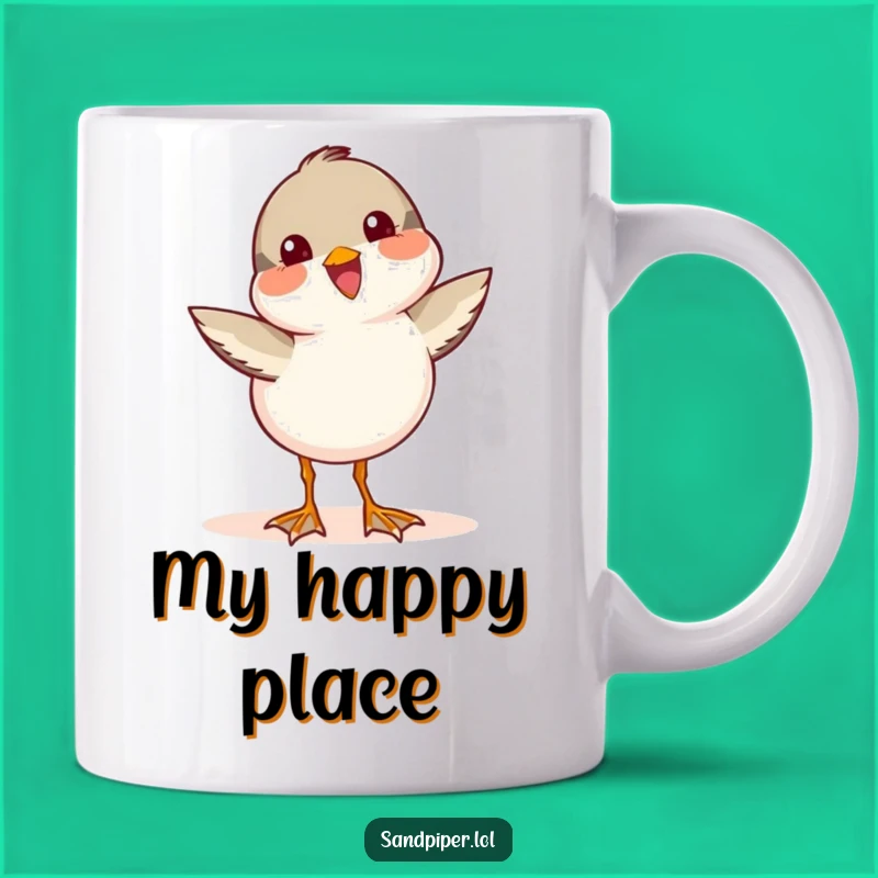 Funny Sandpiper Wag Mug: Joyful Bird Art, Perfect Gift for Happy Mornings