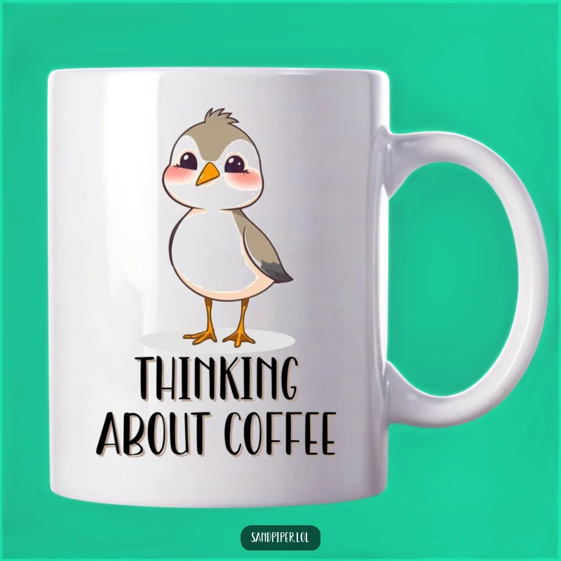 Funny Sandpiper Head Tilt Mug - Curious Bird's Playful Charm, Perfect Funny Gift!