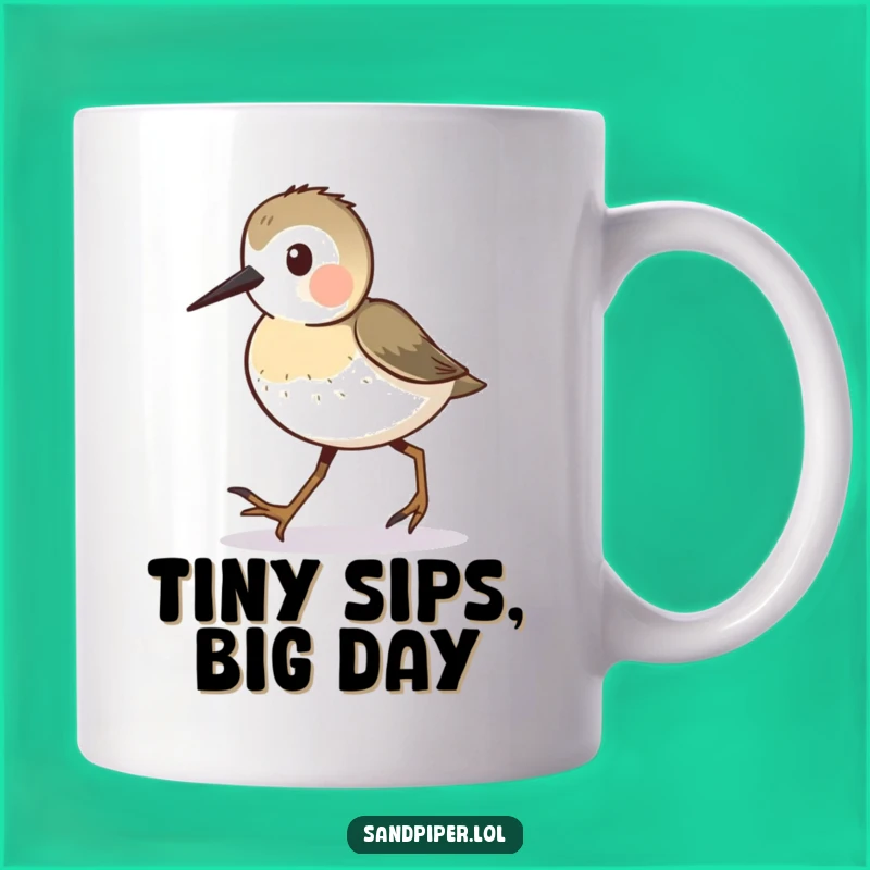 Funny Sandpiper Walking Mug: Tiny Steps Bird, Cute & Comfy Funny Gift