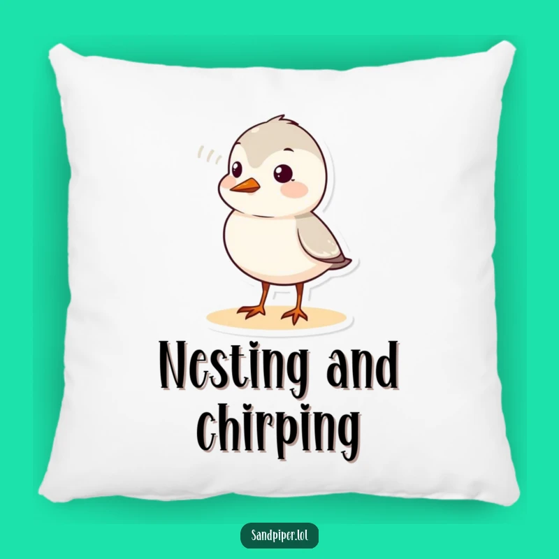 Cozy Funny Sandpiper Chirp Pillow: Soft Bird Sound Wave Comfort Gift