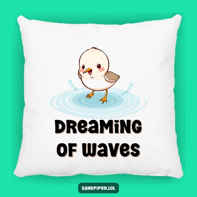 Cozy Funny Sandpiper Splash Pillow: Cute Birdy Comfort Gift