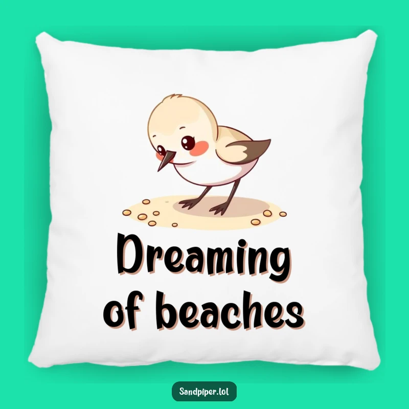 Funny Sandpiper Pecking Sand Pillow - Cozy Beach-Themed Comfort!