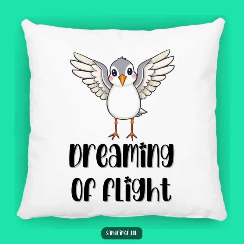 Funny Sandpiper Pillow: Cozy Ready to Fly Design, Perfect Humorous Gift
