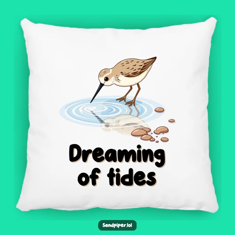 Funny Sandpiper Tidal Pool Pillow: Cozy Up with Coastal Calm, a Delightful Funny Gift!
