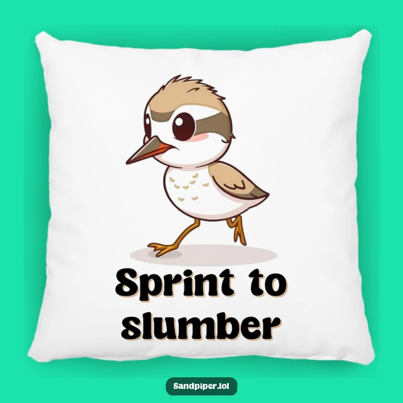 Funny Alert Sandpiper Pillow: Comfy Readiness, Sprint Humor, Perfect Funny Gift