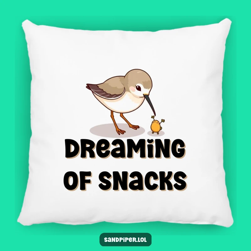 Funny Sandpiper Bug Hunter Pillow: Comfy and Hilarious Bird Decor