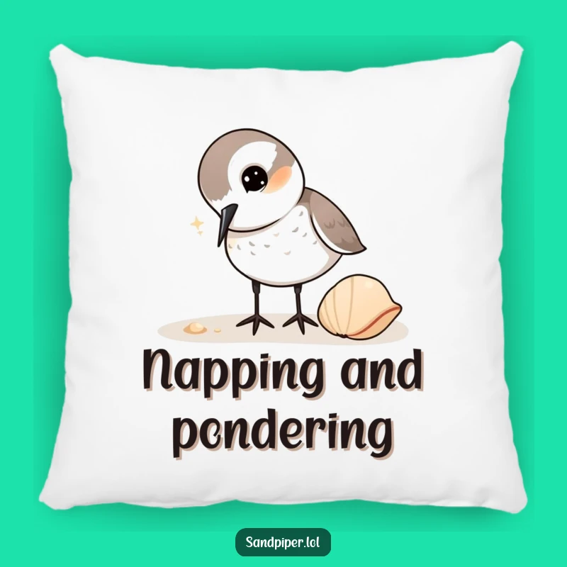Funny Sandpiper Pillow: Curious Bird Cushion, Cozy & Whimsical Decor Gift