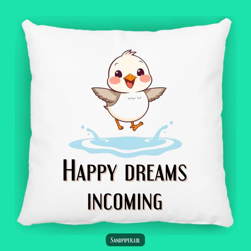 Funny Sandpiper Pillow: Joyful Wave Cushion, Cozy & Cheerful Decor Gift