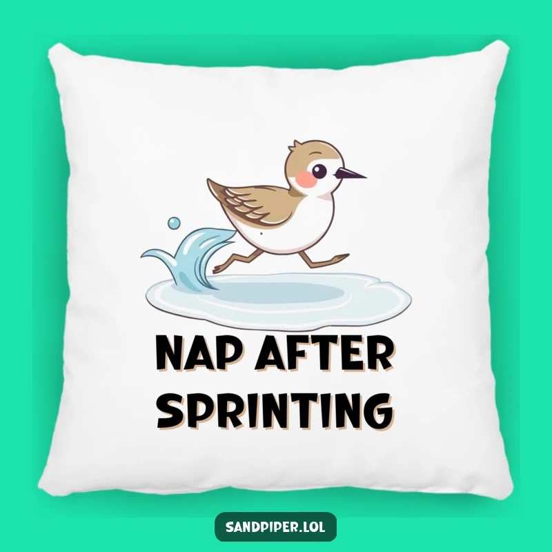 Funny Sandpiper Runner Pillow: Cozy Up with Coastal Charm, a Delightful Funny Gift!