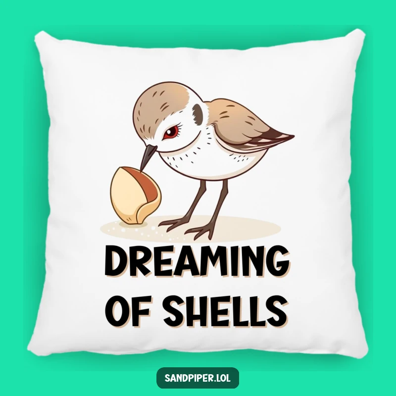 Funny Sandpiper Seashell Pillow: Comfy and Hilarious Beach Decor