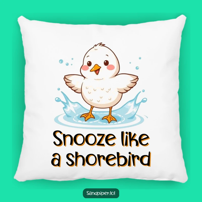 Funny Sandpiper Splash Pillow - Comfy Bird Character Accent Pillow, Cute Gift!