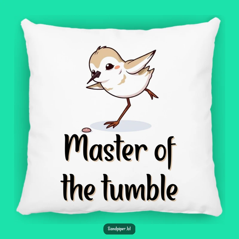 Funny Sandpiper Tripping Pillow: Cozy Clumsy Bird Cushion, Hilarious Decor